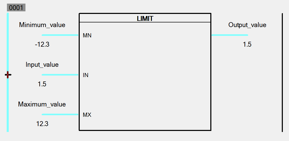 B&R Automation Studio LIMIT Instruction Blocks in Ladder Programming